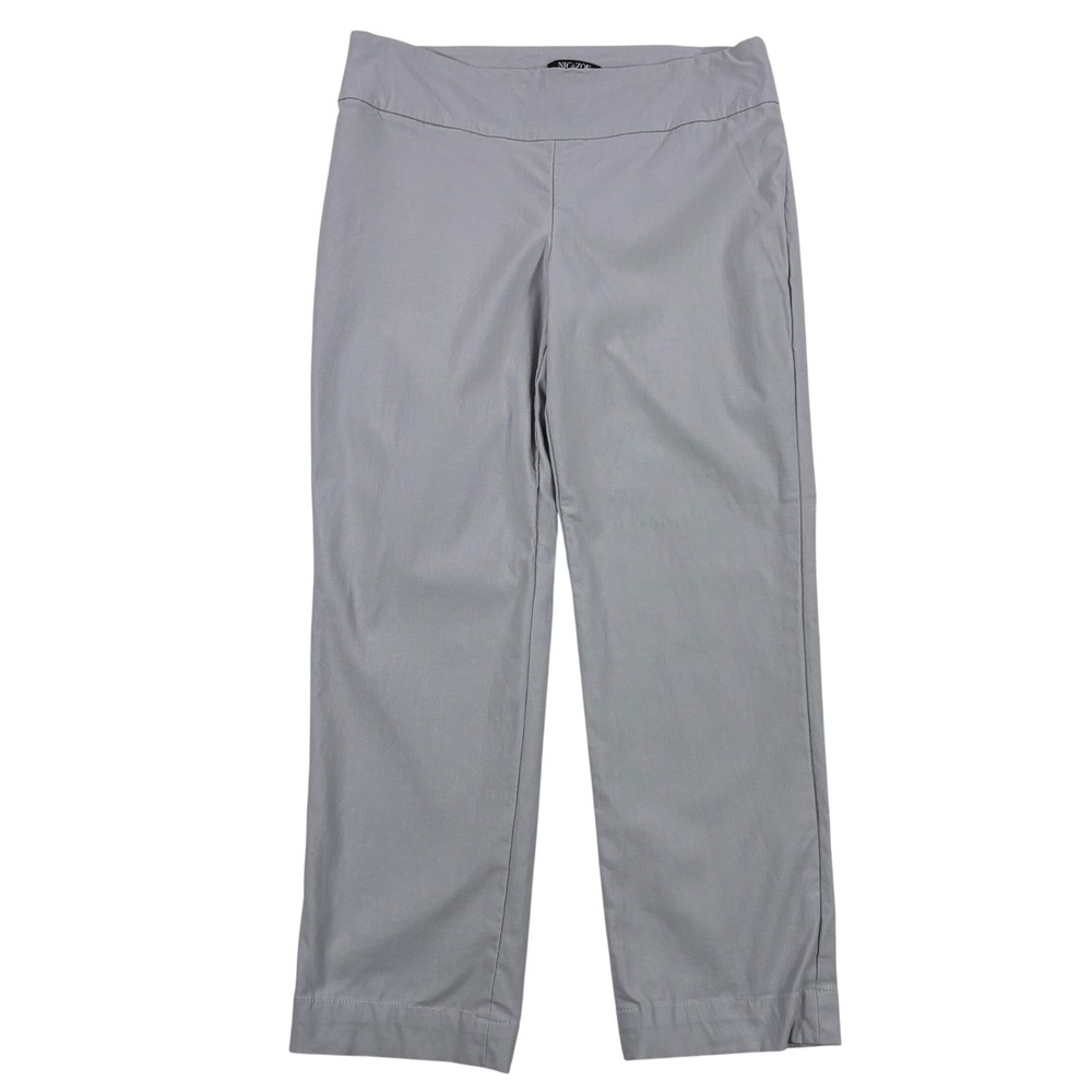 Nic+Zoe Womens Grey Pull On Straight Leg Stretch Trousers Dress Pants 8P Petite